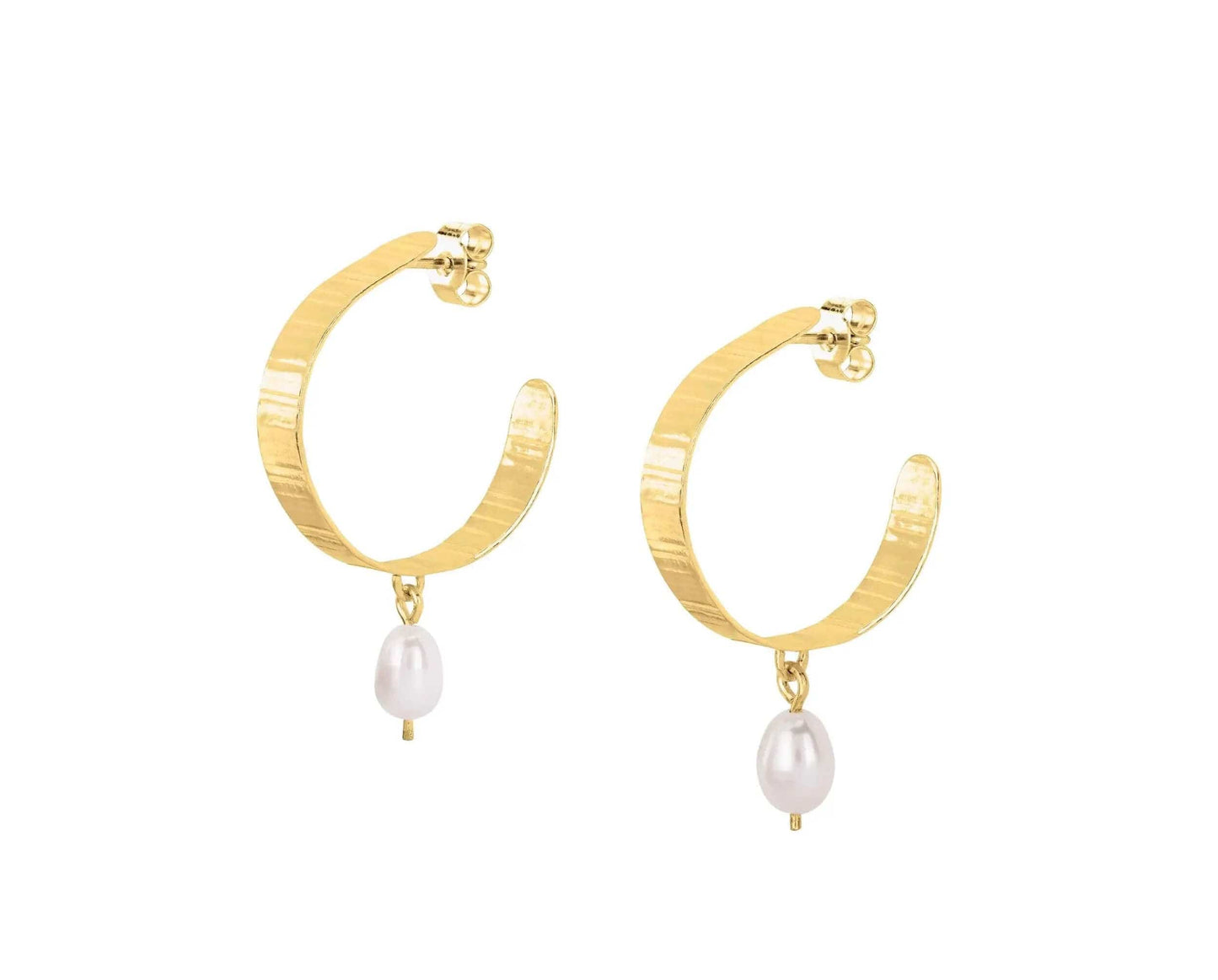 Earrings 18ct Gold Vermeil Inverse Pearl Hoops - Recycled Silver or Gold Vermeil homeware shops bristol gift shops bristol Olivia Taylor