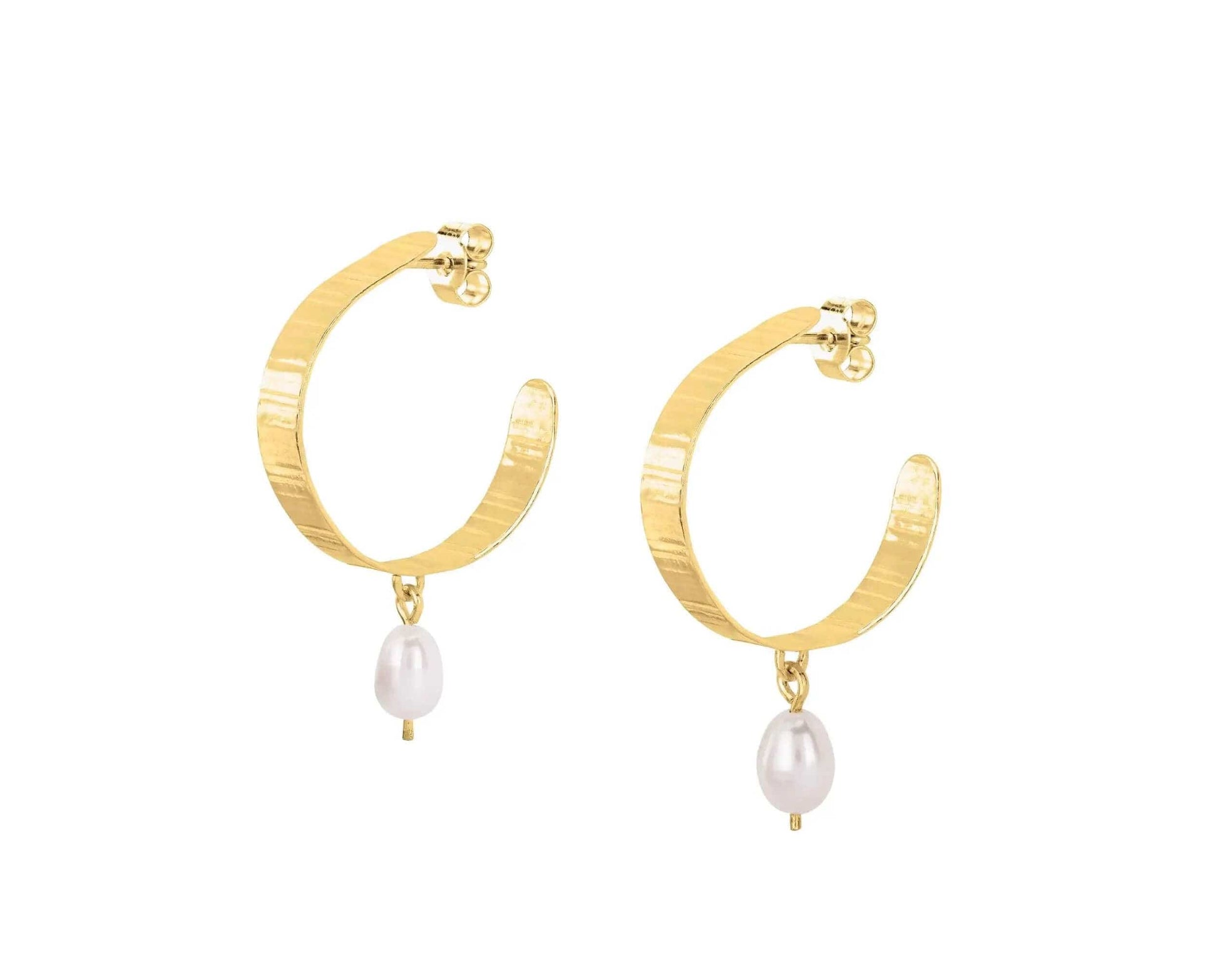 Earrings 18ct Gold Vermeil Inverse Pearl Hoops - Recycled Silver or Gold Vermeil homeware shops bristol gift shops bristol Olivia Taylor