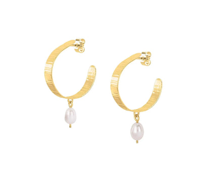 Earrings 18ct Gold Vermeil Inverse Pearl Hoops - Recycled Silver or Gold Vermeil homeware shops bristol gift shops bristol Olivia Taylor