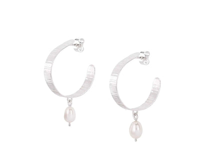 Earrings Recycled Silver Inverse Pearl Hoops - Recycled Silver or Gold Vermeil homeware shops bristol gift shops bristol Olivia Taylor