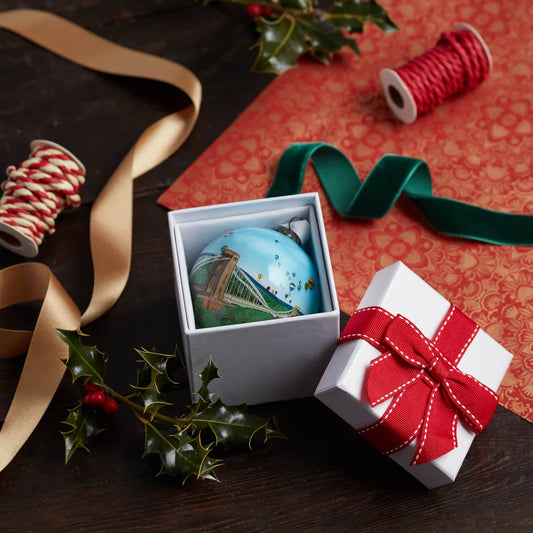 Bauble Hand Painted Glass Bauble - 'Bristol Suspension Bridge and Balloons' homeware shops bristol gift shops bristol Other Lovely Things