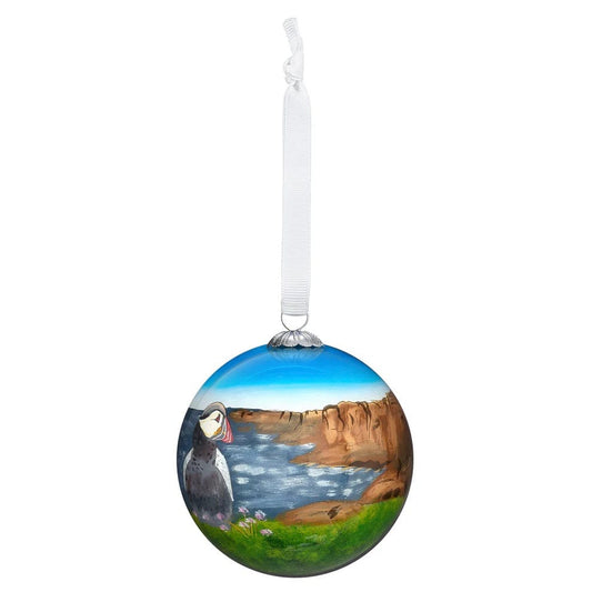 Bird Bauble Hand Painted Glass Puffin Bauble homeware shops bristol gift shops bristol Other Lovely Things