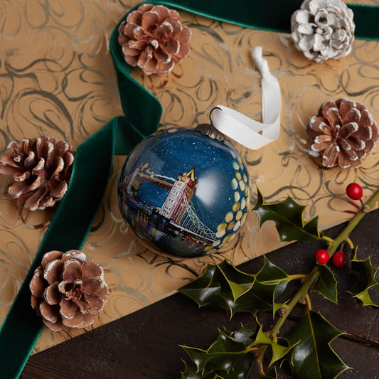 Glass Bauble Hand Painted Glass Bauble - 'London Tower Bridge' homeware shops bristol gift shops bristol Other Lovely Things