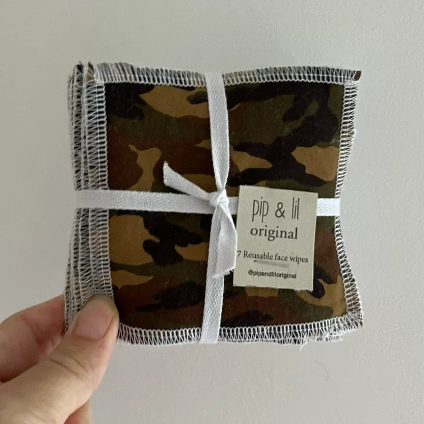 Face Wipes Face Wipes (pack of 7) - Camo Reusable Face Wipes - various designs homeware shops bristol gift shops bristol Pip & Lil