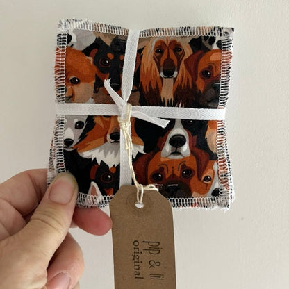 Face Wipes Face Wipes (pack of 7) - Dog Face Reusable Face Wipes - various designs homeware shops bristol gift shops bristol Pip & Lil