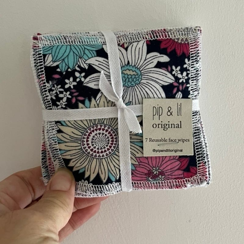 Face Wipes Face Wipes (pack of 7) - Navy Dahlias Reusable Face Wipes - various designs homeware shops bristol gift shops bristol Pip & Lil