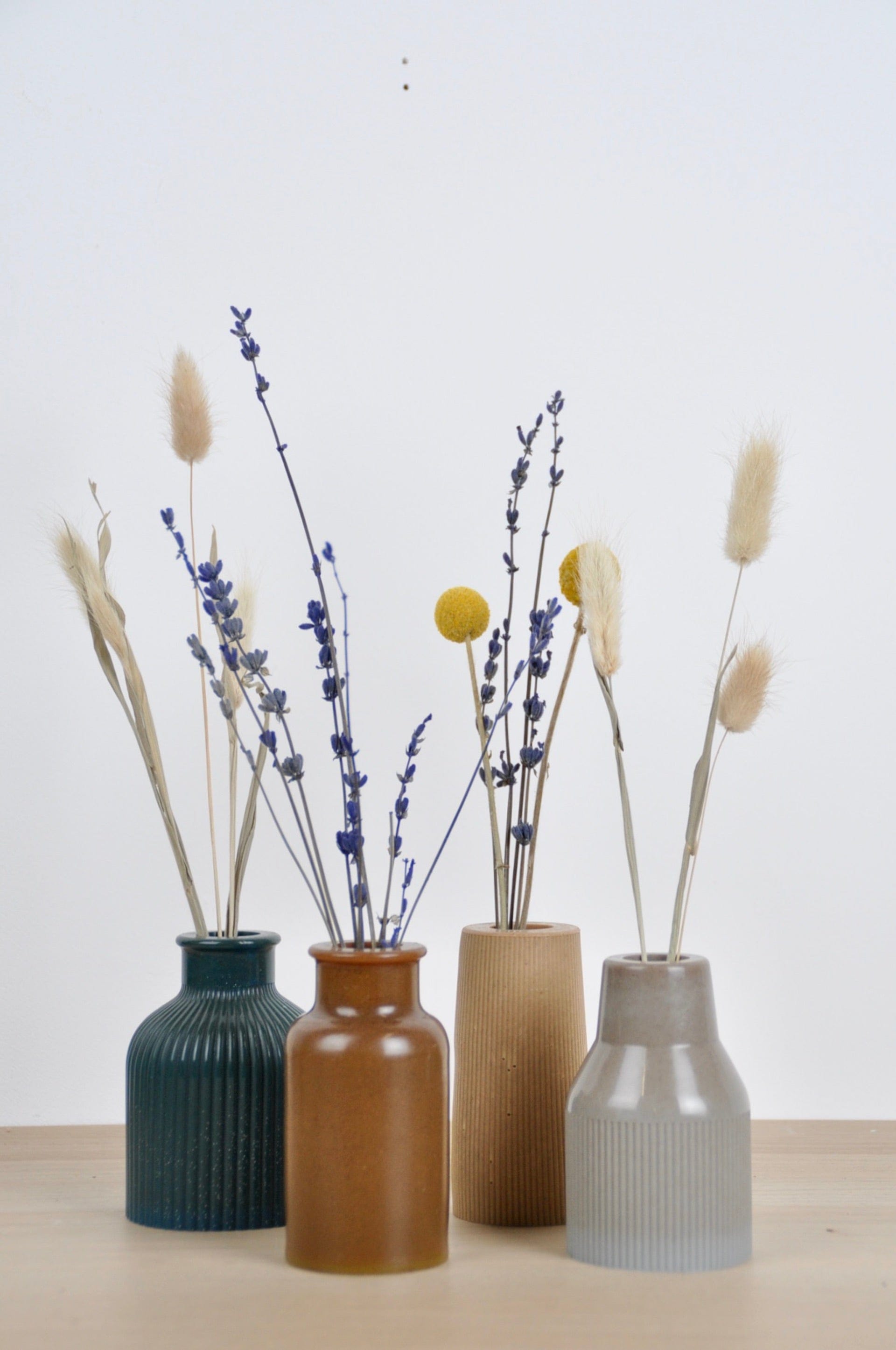 PRIOR SHOP Vase Dust & Plant Resin Small Vase - 'Grooved Bottle' - (various colours)