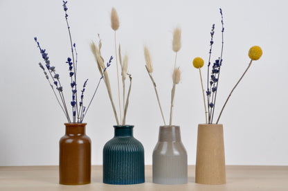 PRIOR SHOP Vase Dust & Plant Resin Small Vase - 'Ribbed' - (various colours)