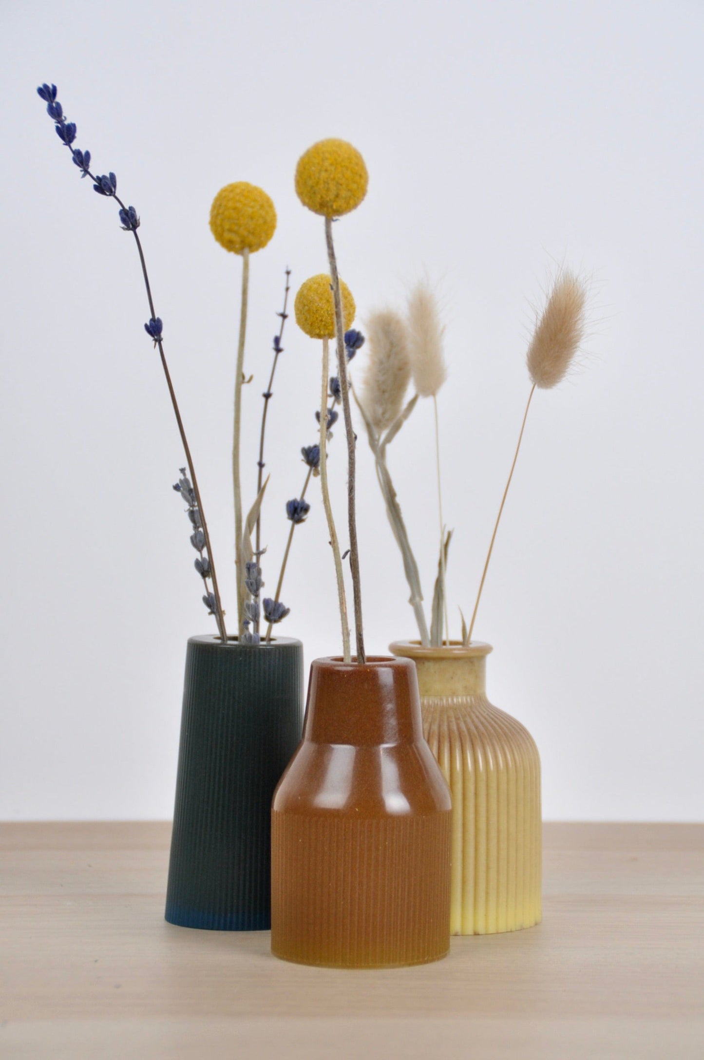 PRIOR SHOP Vase Dust & Plant Resin Small Vase - 'Ribbed' - (various colours)