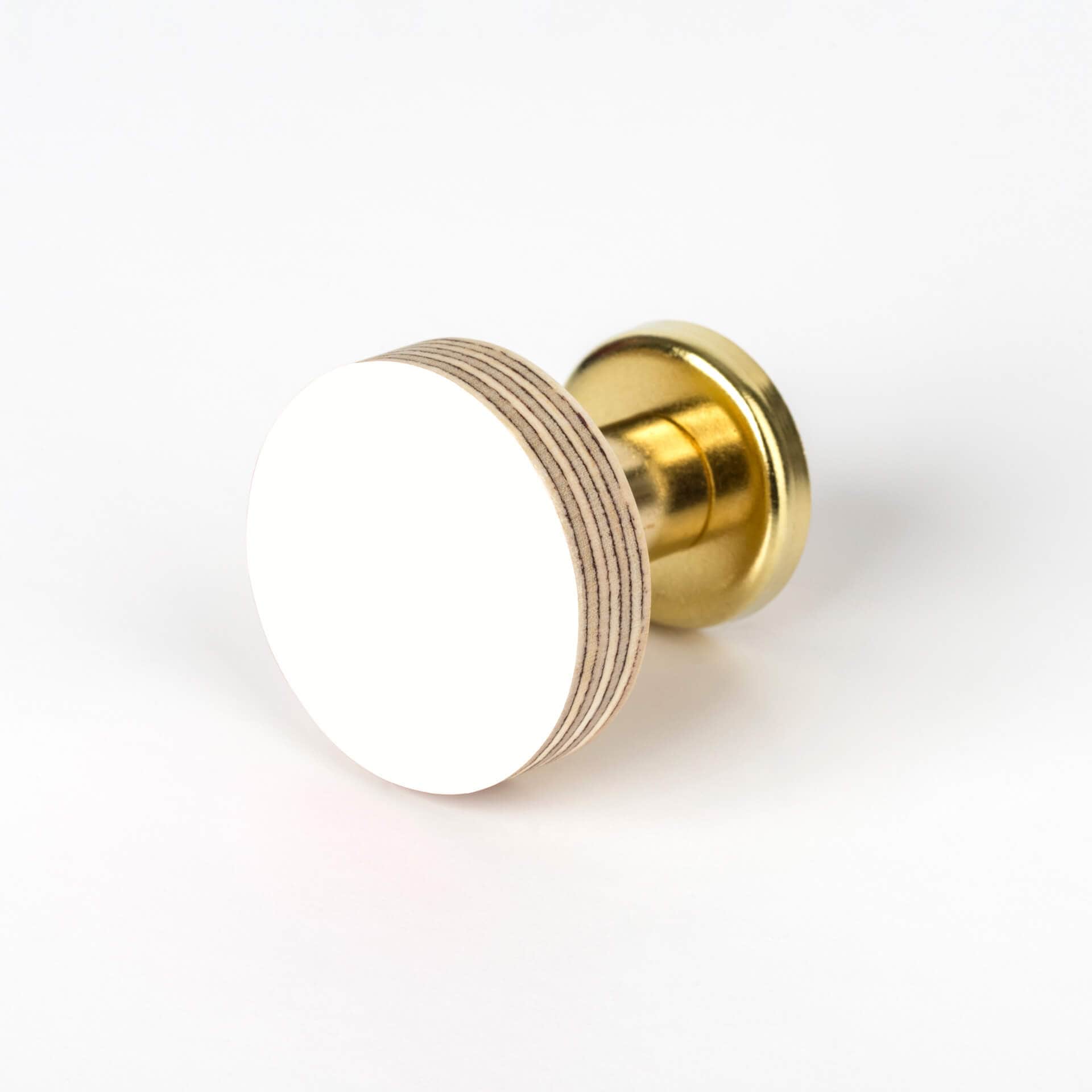 Birch & Brass Knob in White homeware shops bristol gift shops bristol Priormade