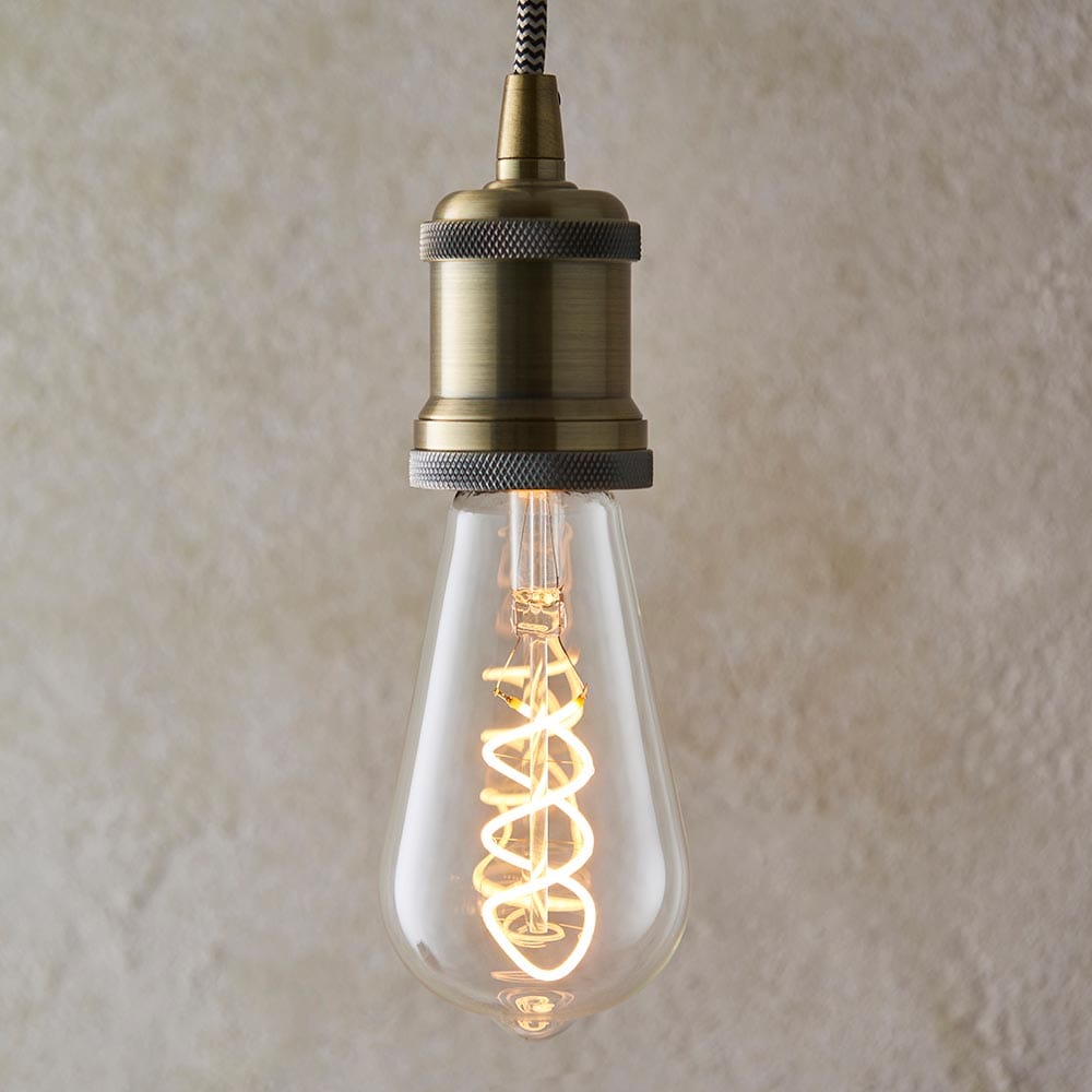 Bulb Clear Glass Teardrop Spiral Filament bulb (LED) homeware shops bristol gift shops bristol Priormade