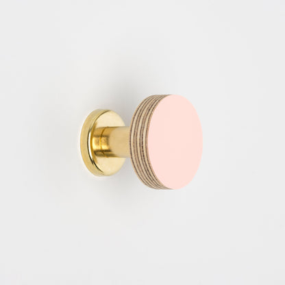 Cabinet Knob Birch & Brass Knob in Blush Pink homeware shops bristol gift shops bristol Priormade