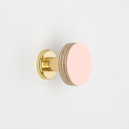 Cabinet Knob Birch & Brass Knob in Blush Pink homeware shops bristol gift shops bristol Priormade