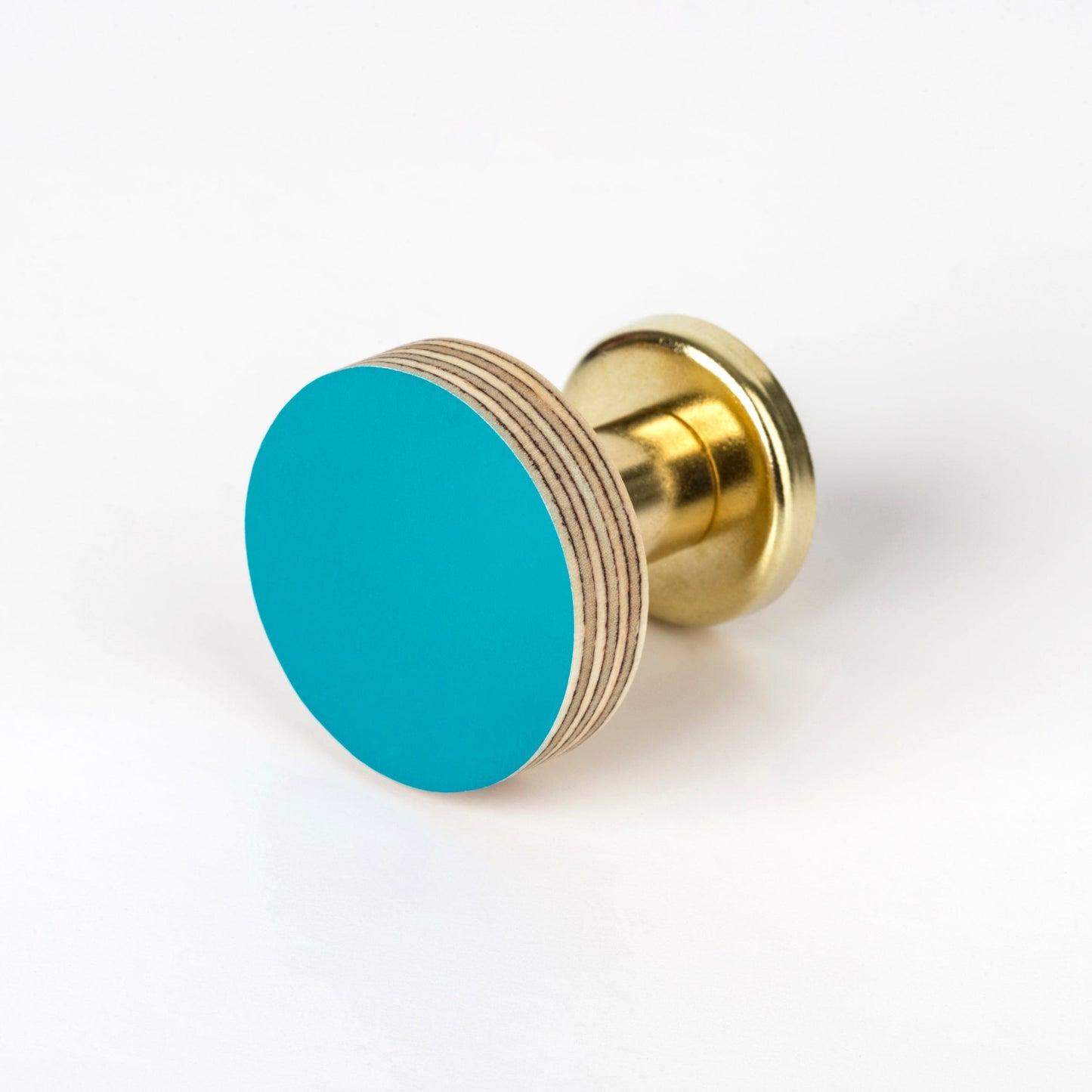 Cabinet Knob Birch & Brass Knob in Peacock Blue homeware shops bristol gift shops bristol Priormade