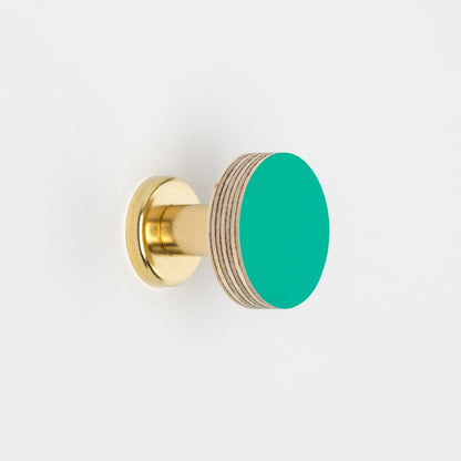 Cabinet Knob Birch & Brass Knob in Turquoise homeware shops bristol gift shops bristol Priormade