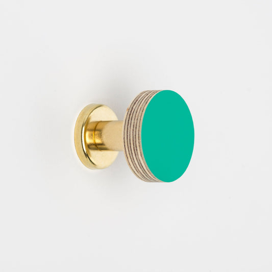 Cabinet Knob Birch & Brass Knob in Turquoise homeware shops bristol gift shops bristol Priormade