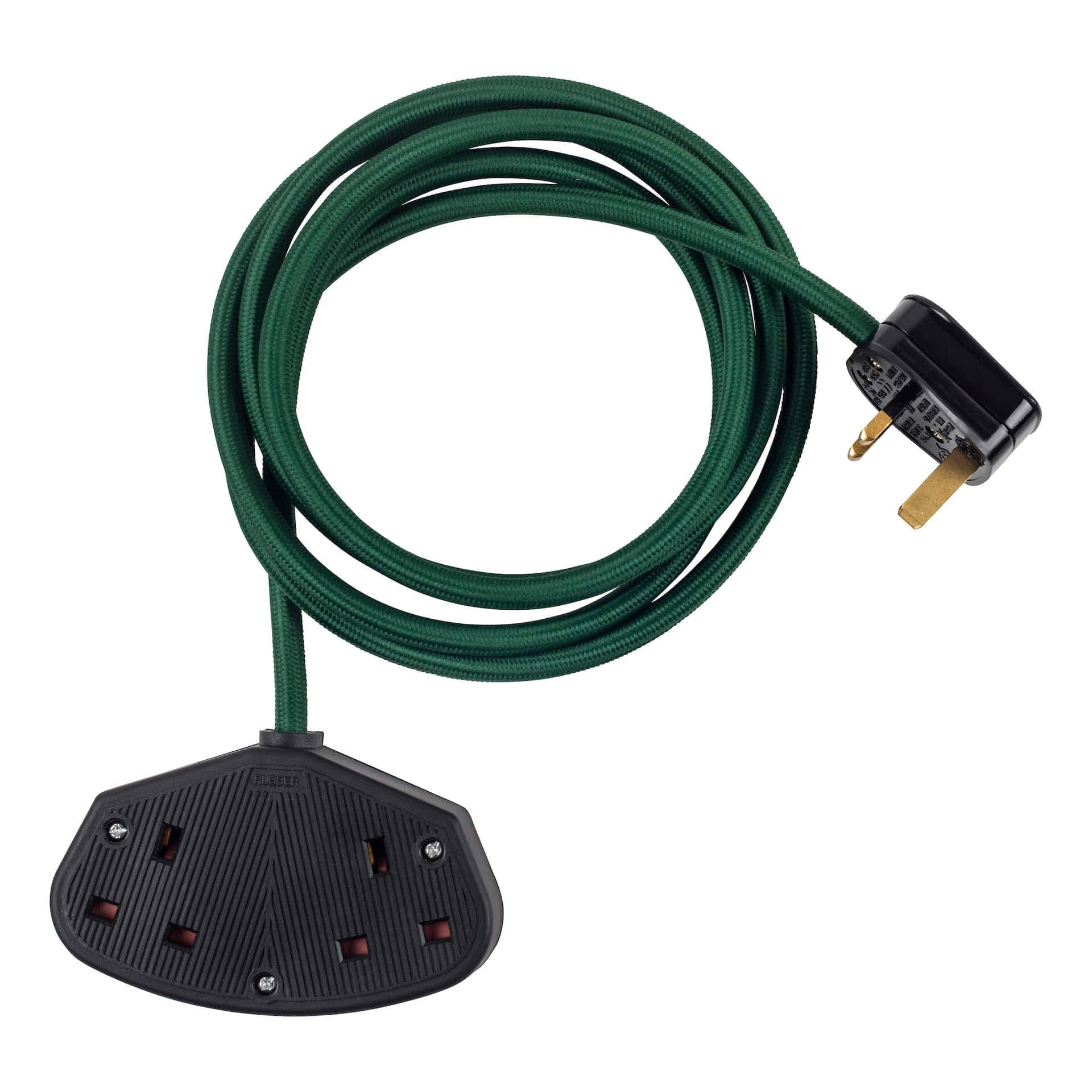 Extension Leads Colourful Fabric Extension Lead - Bottle Green homeware shops bristol gift shops bristol PRIORMADE