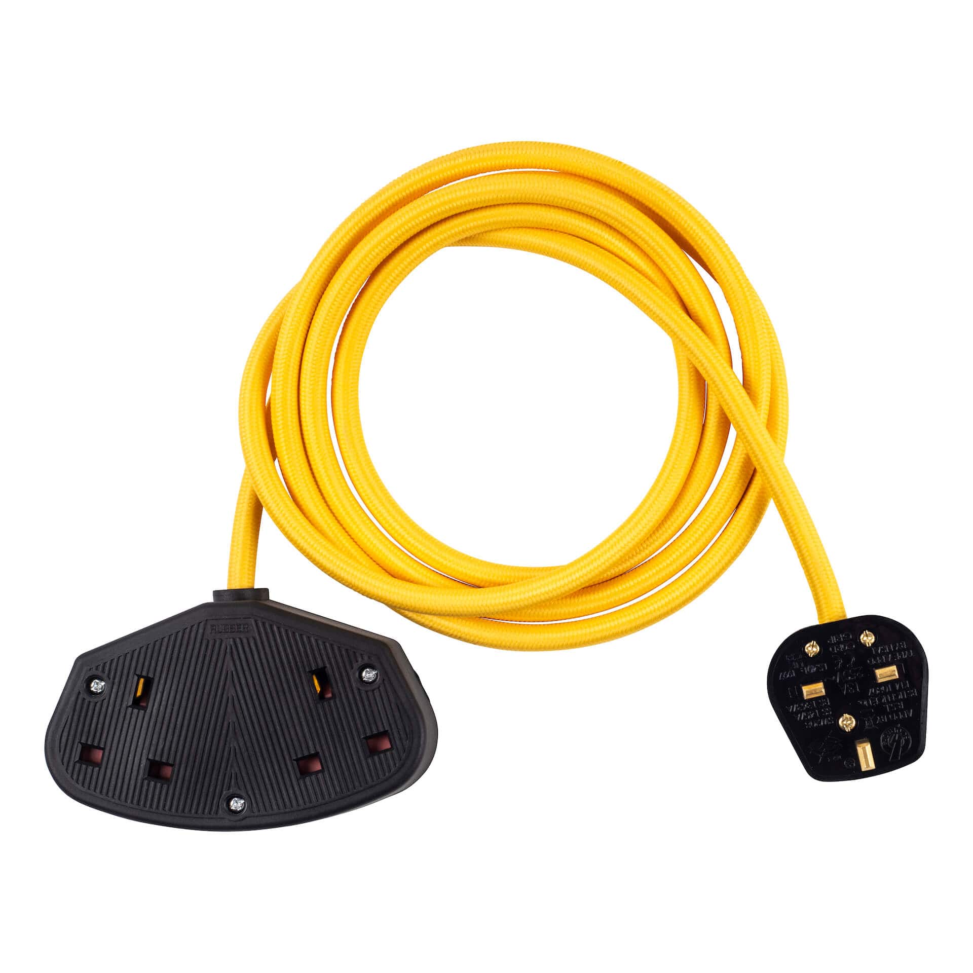 Extension Leads Colourful Fabric Extension Lead - Yellow homeware shops bristol gift shops bristol PRIORMADE