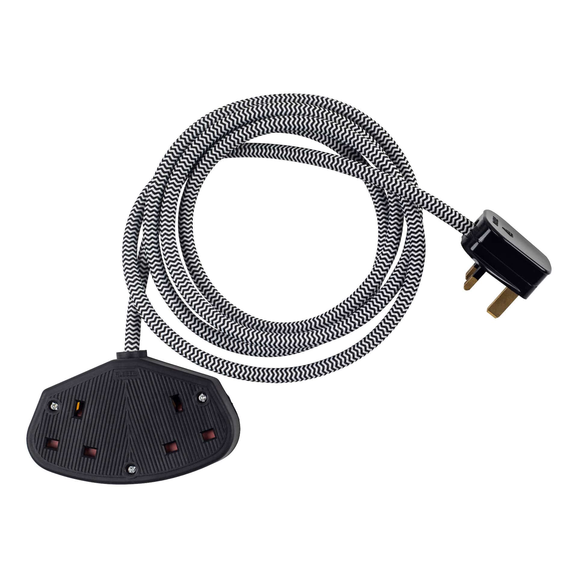 Extension Leads Colourful Fabric Extension Lead - Zig Zag homeware shops bristol gift shops bristol PRIORMADE