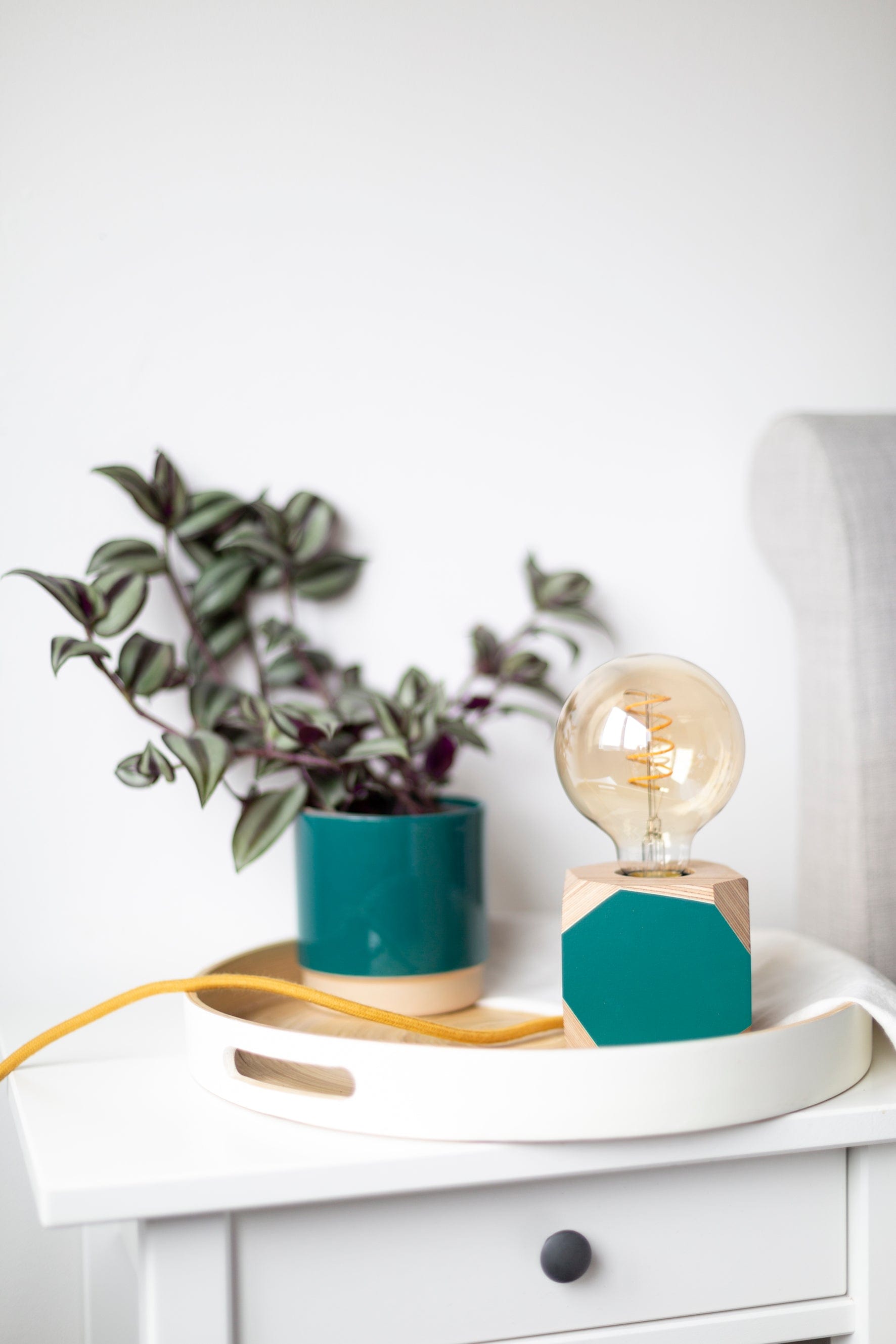 Geo Lamp Geo Filament Lamp in Dusty Pink homeware shops bristol gift shops bristol Priormade