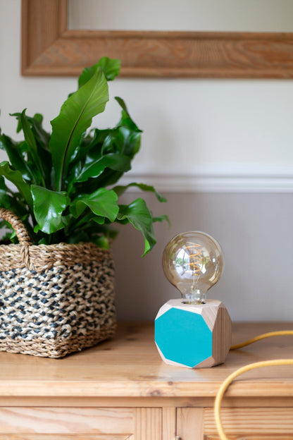 Geo Lamp Geo Filament Lamp in Peacock Blue homeware shops bristol gift shops bristol Priormade