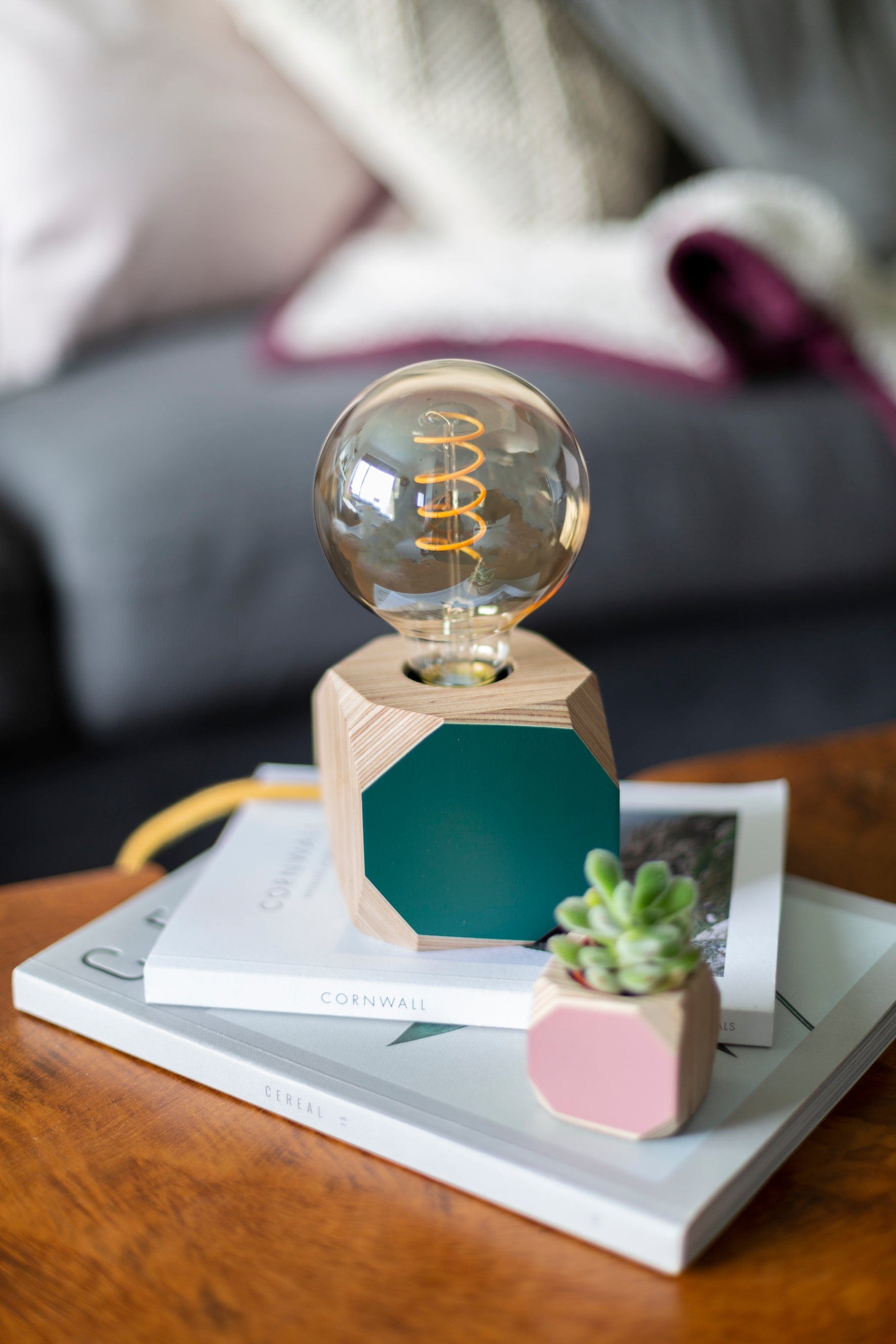 Geo Lamp Geo Filament Lamp in Sea Blue homeware shops bristol gift shops bristol Priormade