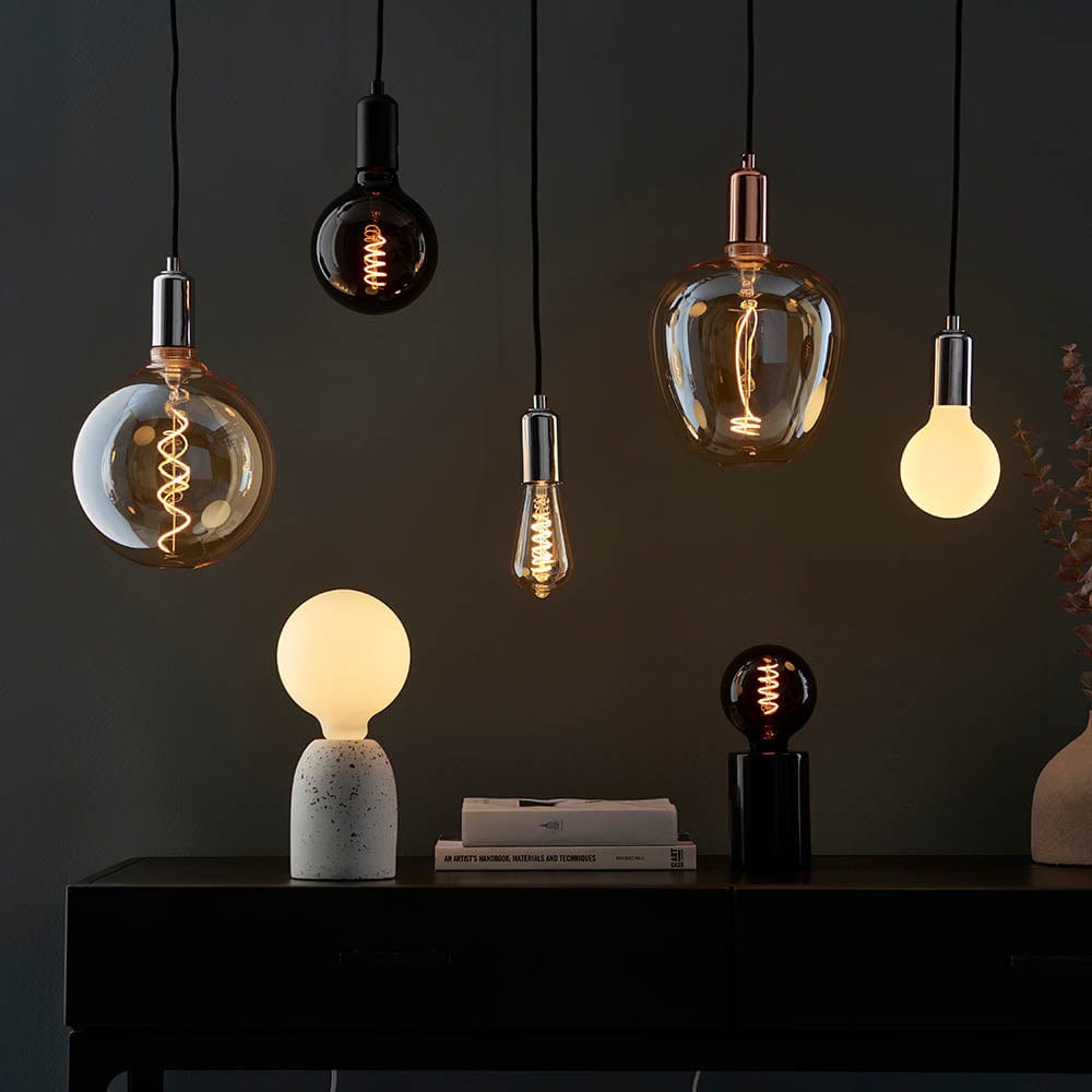 Light Bulb Large Statement Filament Bulb - Amber 'Swirl'  (LED) homeware shops bristol gift shops bristol PRIORMADE