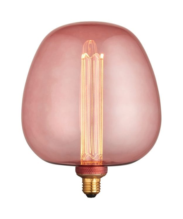 Light Bulb Large Statement Filament Bulb in Tinted Pink (LED) homeware shops bristol gift shops bristol PRIORMADE