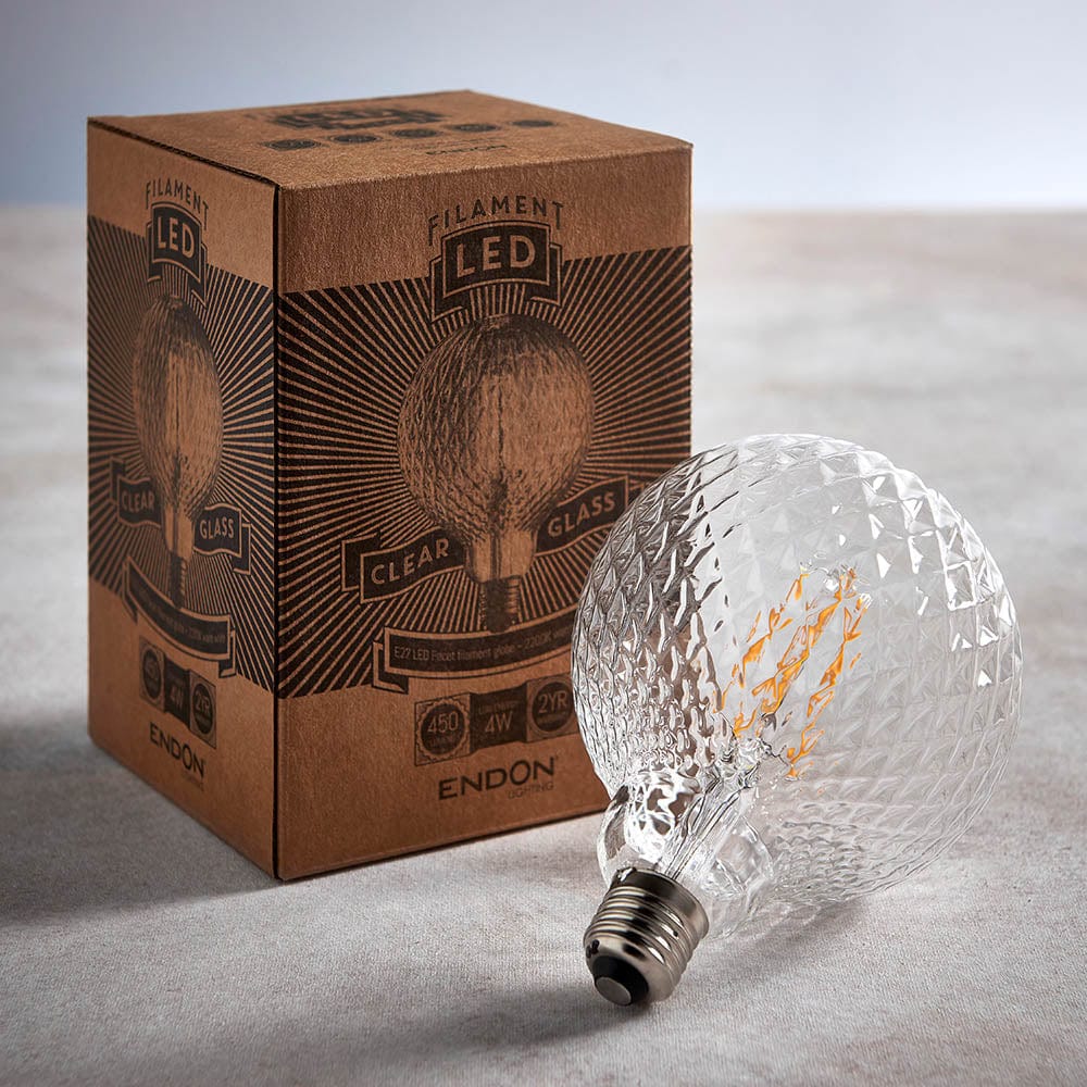 Light Bulb Statement Filament Bulb  - Diamond Glass Effect (LED) homeware shops bristol gift shops bristol PRIORMADE