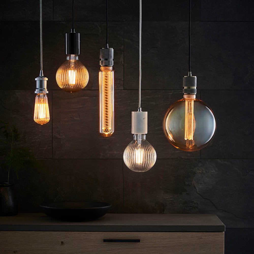 Light Bulb Statement Filament Bulb  - Striped Glass Effect (LED) homeware shops bristol gift shops bristol PRIORMADE