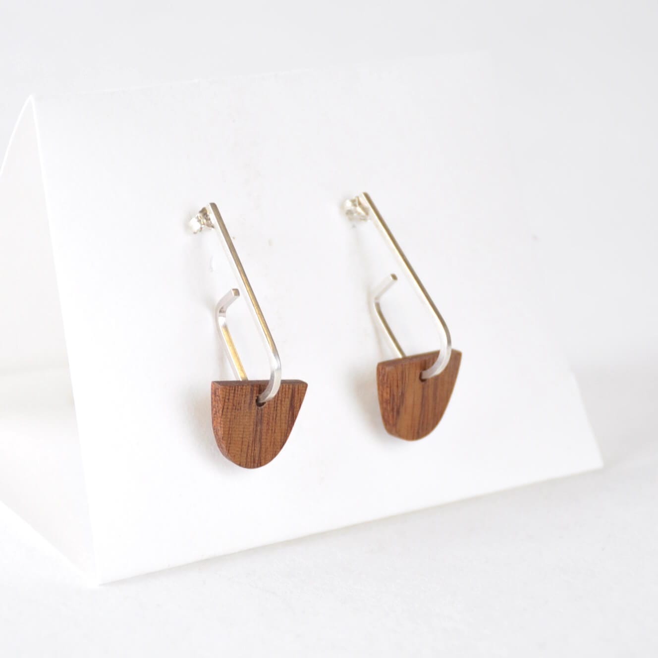 Wooden Earrings a - Ipe ‘Jay x Wood ’ - Eco Silver and Reclaimed Wooden Earrings (multiple styles) homeware shops bristol gift shops bristol Priormade