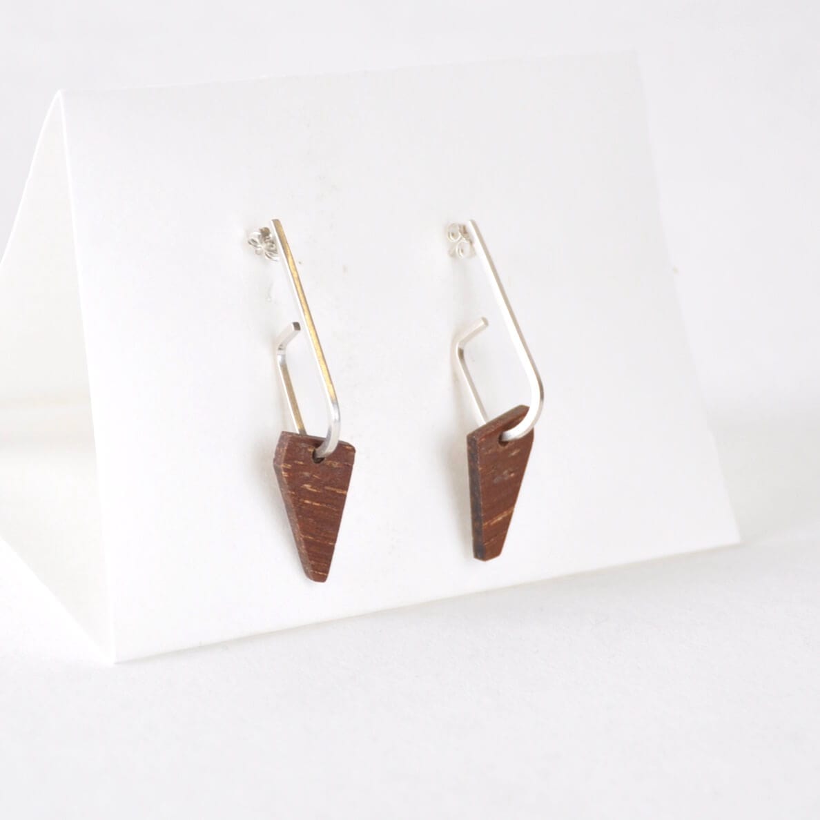 Wooden Earrings a - Jarrah ‘Jay x Wood ’ - Eco Silver and Reclaimed Wooden Earrings (multiple styles) homeware shops bristol gift shops bristol Priormade