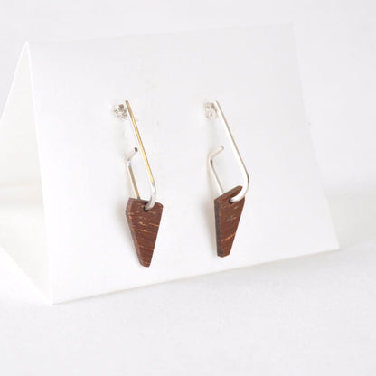 Wooden Earrings a - Jarrah ‘Jay x Wood ’ - Eco Silver and Reclaimed Wooden Earrings (multiple styles) homeware shops bristol gift shops bristol Priormade