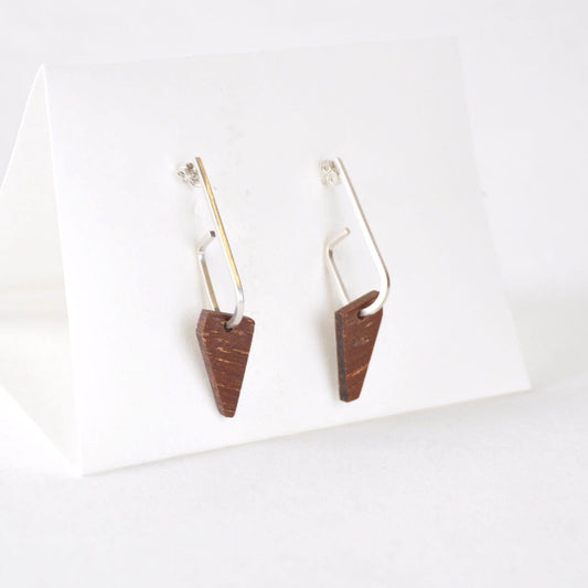 Wooden Earrings a - Jarrah ‘Jay x Wood ’ - Eco Silver and Reclaimed Wooden Earrings (multiple styles) homeware shops bristol gift shops bristol Priormade