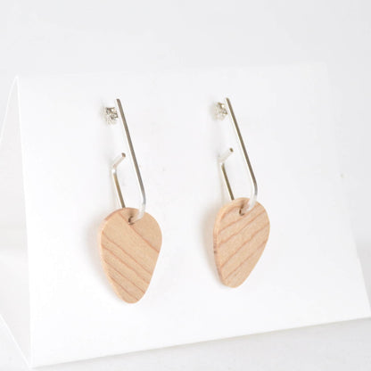 Wooden Earrings a -Maple ‘Jay x Wood ’ - Eco Silver and Reclaimed Wooden Earrings (multiple styles) homeware shops bristol gift shops bristol Priormade