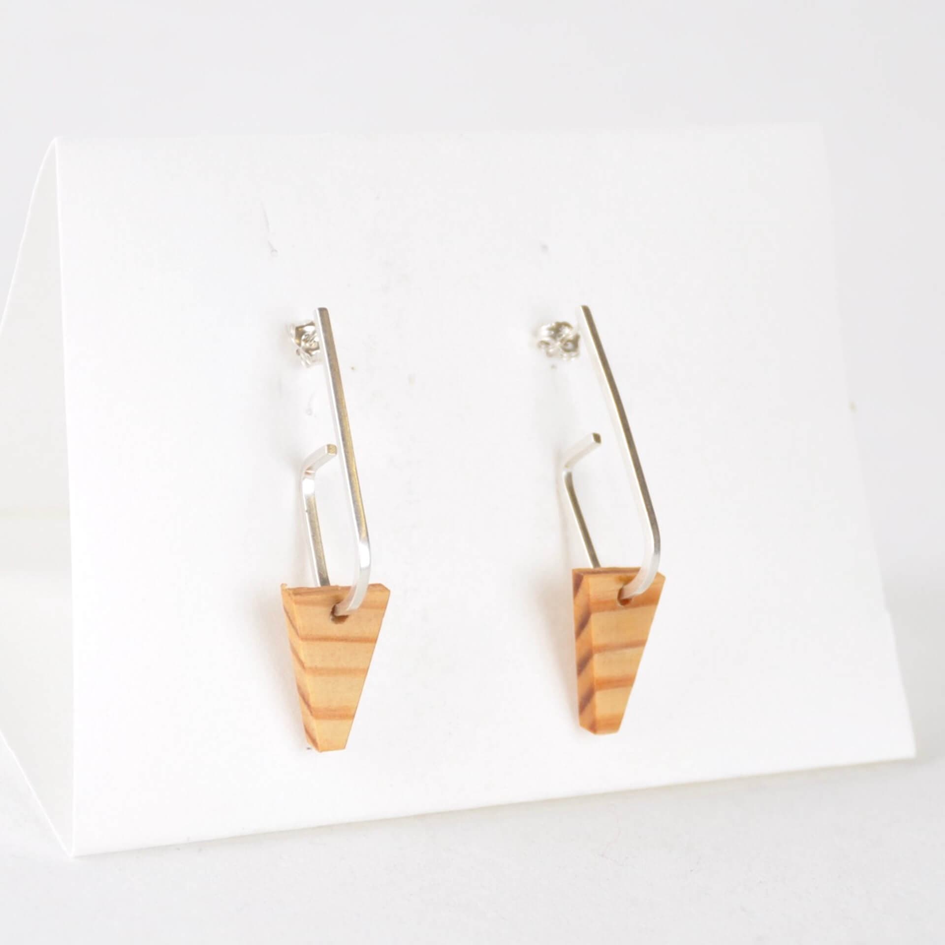 Wooden Earrings a - Pine ‘Jay x Wood ’ - Eco Silver and Reclaimed Wooden Earrings (multiple styles) homeware shops bristol gift shops bristol Priormade