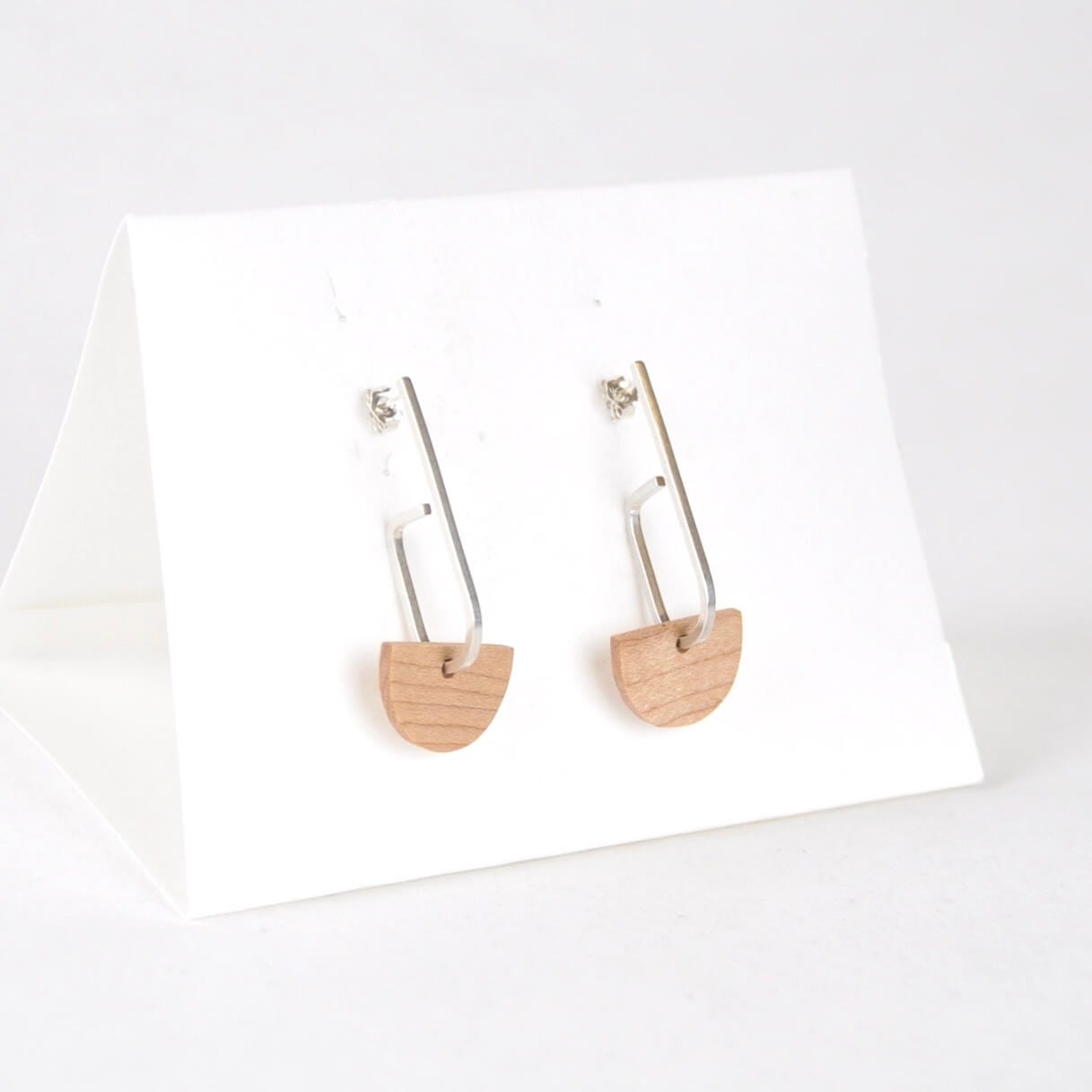Wooden Earrings b - Maple ‘Jay x Wood ’ - Eco Silver and Reclaimed Wooden Earrings (multiple styles) homeware shops bristol gift shops bristol Priormade