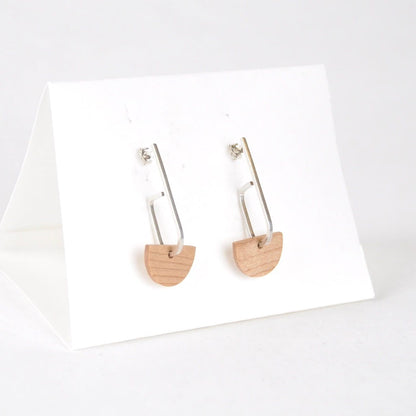 Wooden Earrings b - Maple ‘Jay x Wood ’ - Eco Silver and Reclaimed Wooden Earrings (multiple styles) homeware shops bristol gift shops bristol Priormade