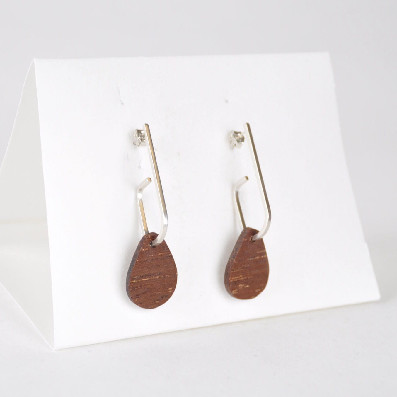 Wooden Earrings c- Jarrah ‘Jay x Wood ’ - Eco Silver and Reclaimed Wooden Earrings (multiple styles) homeware shops bristol gift shops bristol Priormade