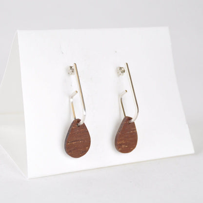 Wooden Earrings c- Jarrah ‘Jay x Wood ’ - Eco Silver and Reclaimed Wooden Earrings (multiple styles) homeware shops bristol gift shops bristol Priormade