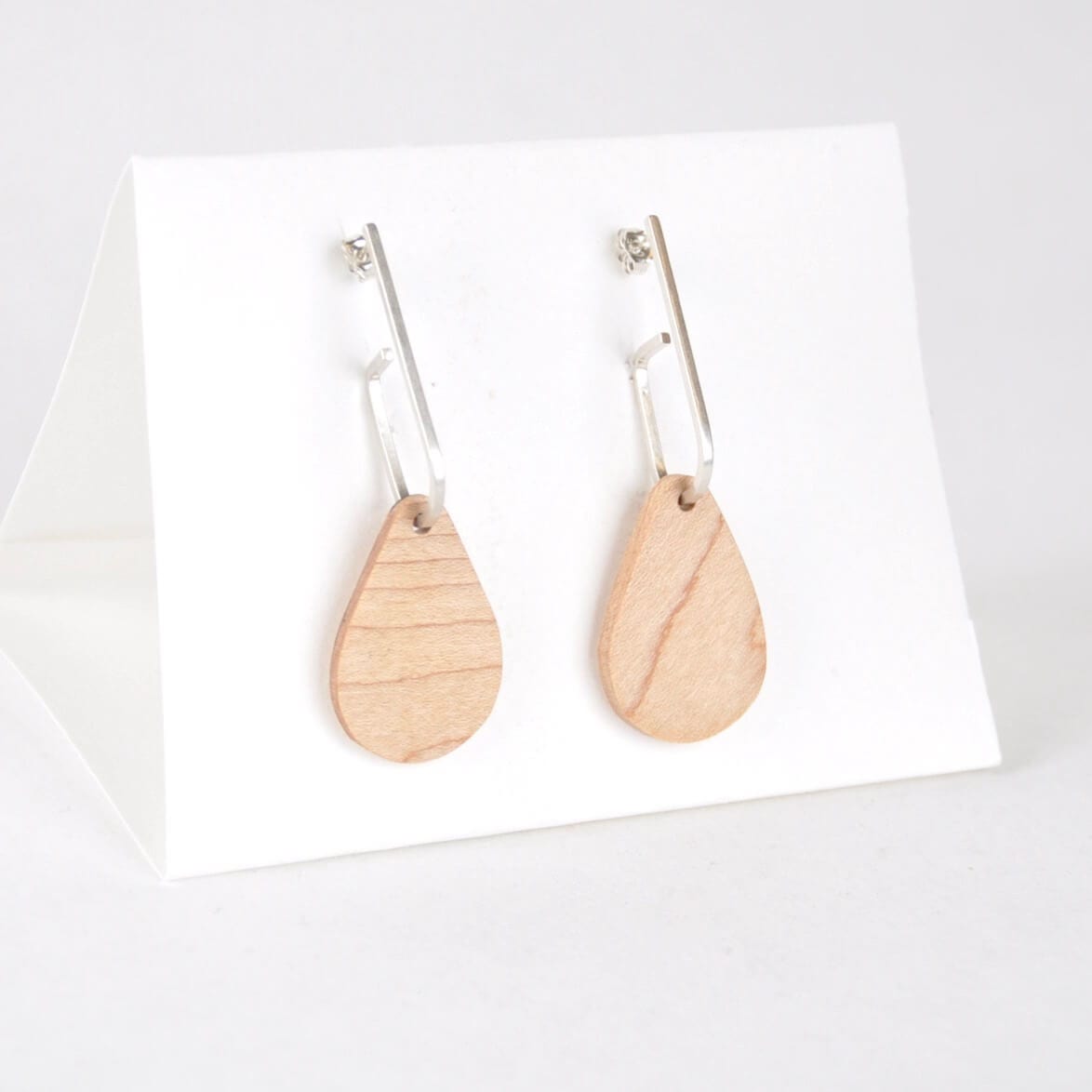 Wooden Earrings c - Maple ‘Jay x Wood ’ - Eco Silver and Reclaimed Wooden Earrings (multiple styles) homeware shops bristol gift shops bristol Priormade