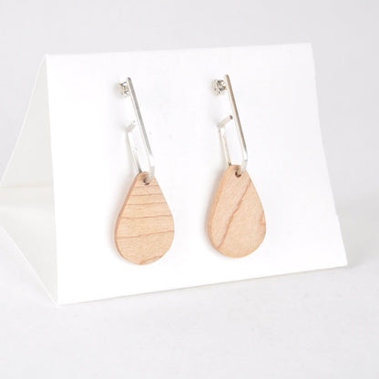 Wooden Earrings c - Maple ‘Jay x Wood ’ - Eco Silver and Reclaimed Wooden Earrings (multiple styles) homeware shops bristol gift shops bristol Priormade