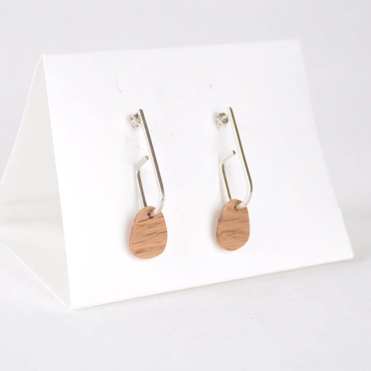 Wooden Earrings c - Oak ‘Jay x Wood ’ - Eco Silver and Reclaimed Wooden Earrings (multiple styles) homeware shops bristol gift shops bristol Priormade