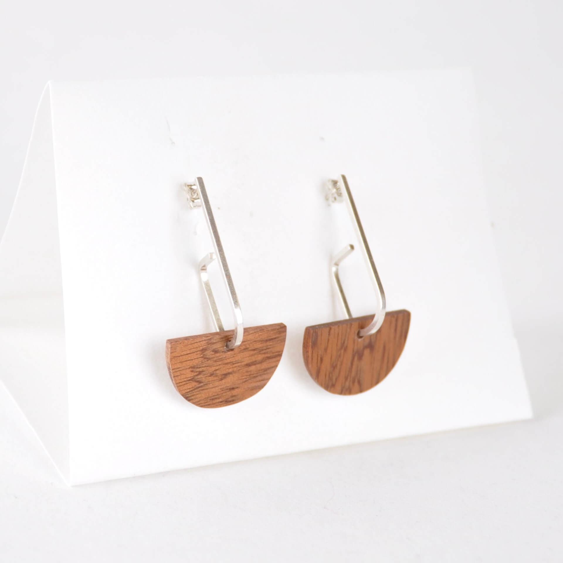 Wooden Earrings d- Ipe ‘Jay x Wood ’ - Eco Silver and Reclaimed Wooden Earrings (multiple styles) homeware shops bristol gift shops bristol Priormade