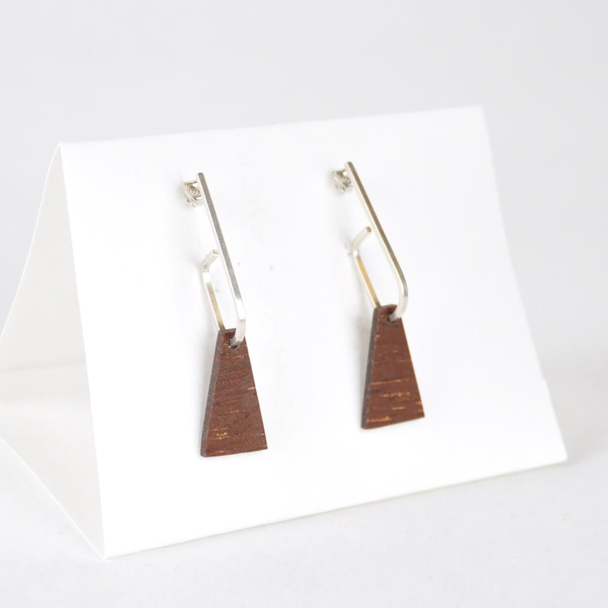 Wooden Earrings d - Jarrah ‘Jay x Wood ’ - Eco Silver and Reclaimed Wooden Earrings (multiple styles) homeware shops bristol gift shops bristol Priormade
