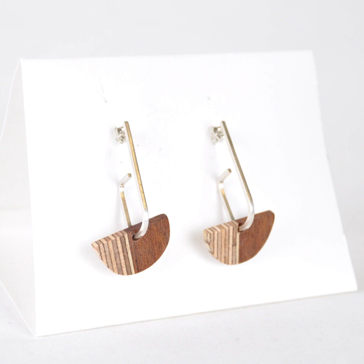Wooden Earrings Ipe x Birch Ply ‘Jay x Wood ’ - Eco Silver and Reclaimed Wooden Earrings (multiple styles) homeware shops bristol gift shops bristol Priormade