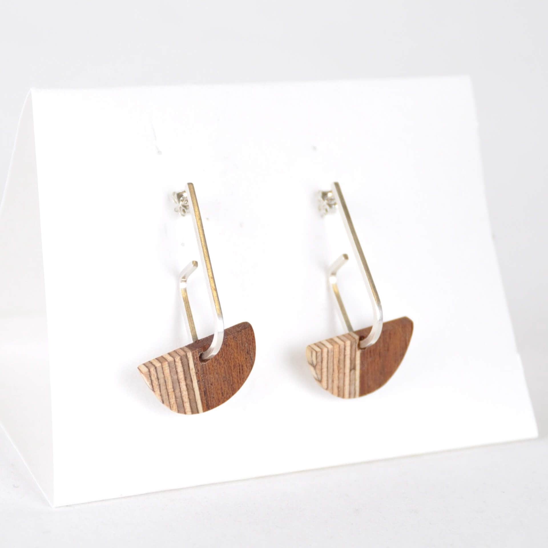 Wooden Earrings Ipe x Birch Ply ‘Jay x Wood ’ - Eco Silver and Reclaimed Wooden Earrings (multiple styles) homeware shops bristol gift shops bristol Priormade