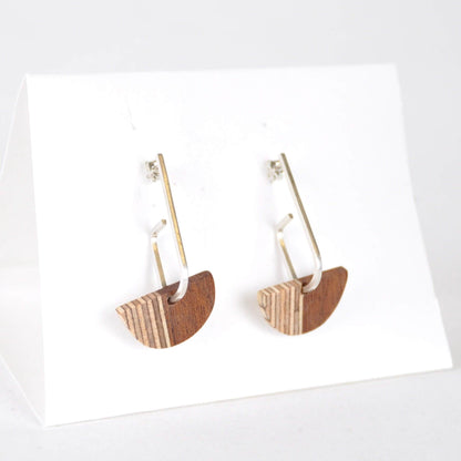 Wooden Earrings Ipe x Birch Ply ‘Jay x Wood ’ - Eco Silver and Reclaimed Wooden Earrings (multiple styles) homeware shops bristol gift shops bristol Priormade