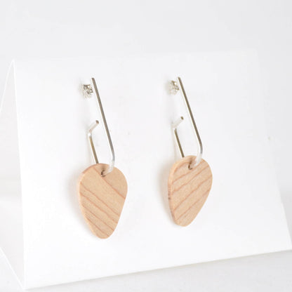 Priormade Woods a -Maple ‘Jay x Wood ’ - Eco Silver and Reclaimed Wooden Earrings (multiple styles)