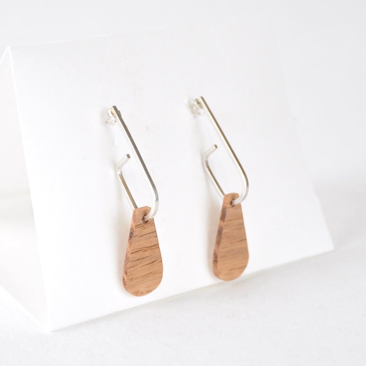 Priormade Woods a - Oak ‘Jay x Wood ’ - Eco Silver and Reclaimed Wooden Earrings (multiple styles)